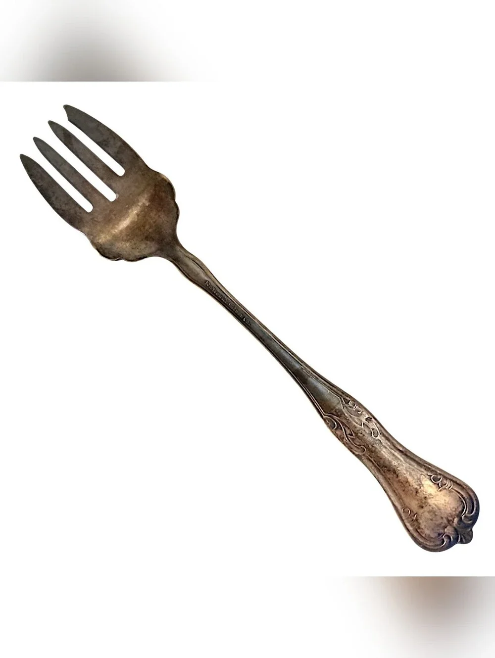 National Silver Co QUEEN ELIZABETH Pattern SilverPlate Meat Serving Fork Antique